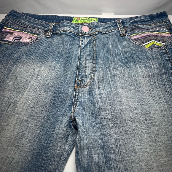 PEPE Jeans London Embroidered Detailing Y2K Rare 38x30 Wide Leg Mid Rise 90’s - Picture 6 of 9